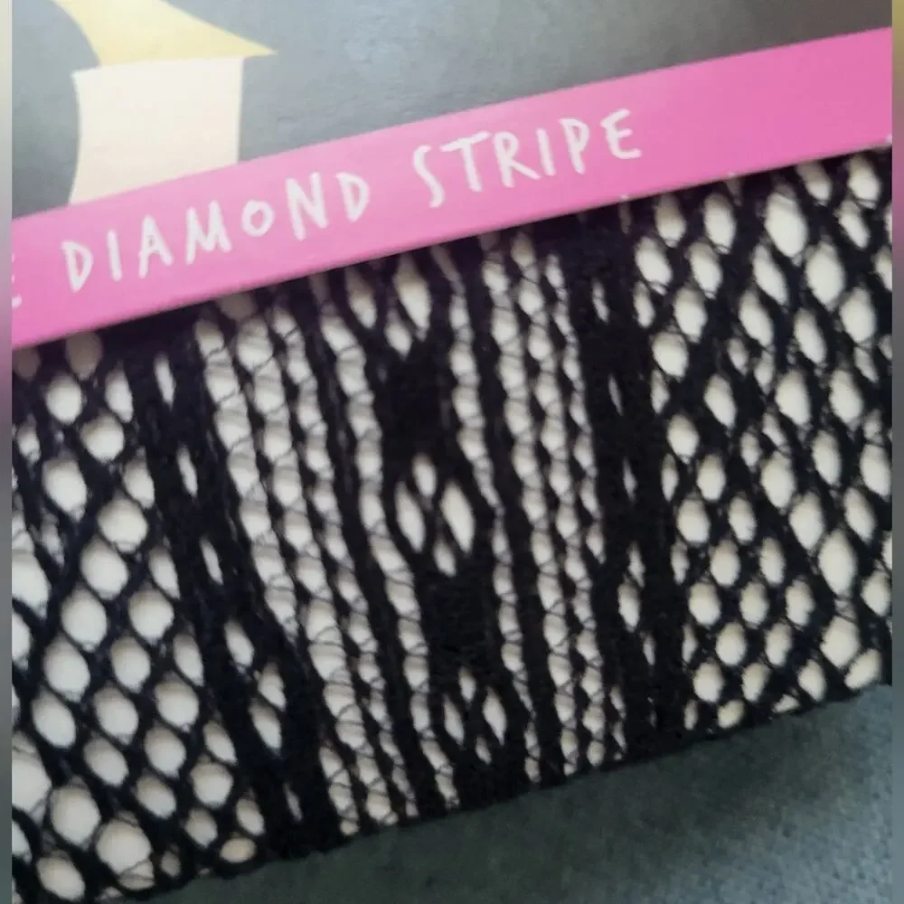 Spanx Star Power Center Stage Shaping Tights Double Diamond Stripe Size B